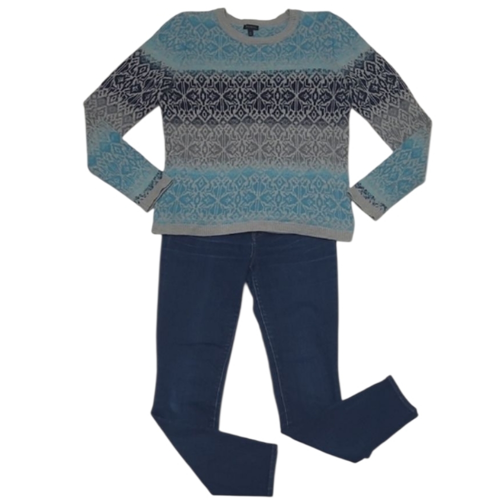 Talbots Sweater Crewneck Patterned Cable Knit Pul… - image 1